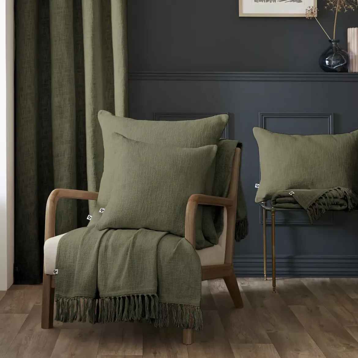 Cuscino rettangolare cotone (40 x 60 cm) Sixtine Verde rosmarino