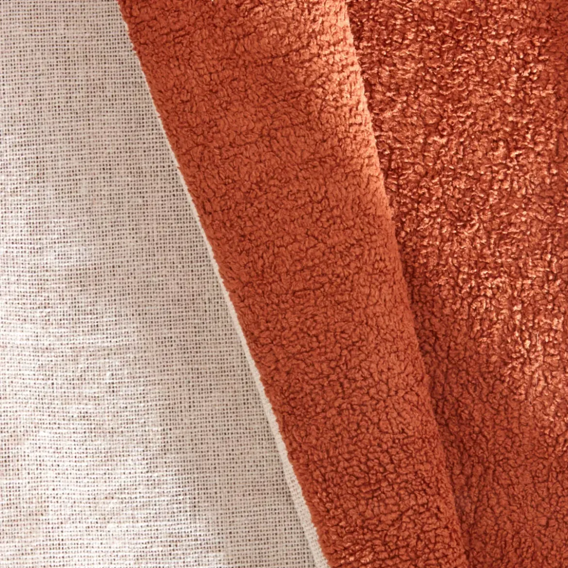 Cuscino rettangolare in bouclé (30 x 50 cm) Ava Terracotta