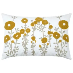 Cuscino rettangolare in cotone (40 x 60 cm) Camille Giallo senape