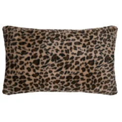 Cuscino rettangolare in finta pelliccia leopardata (50 x 80 cm) Fauves Camel