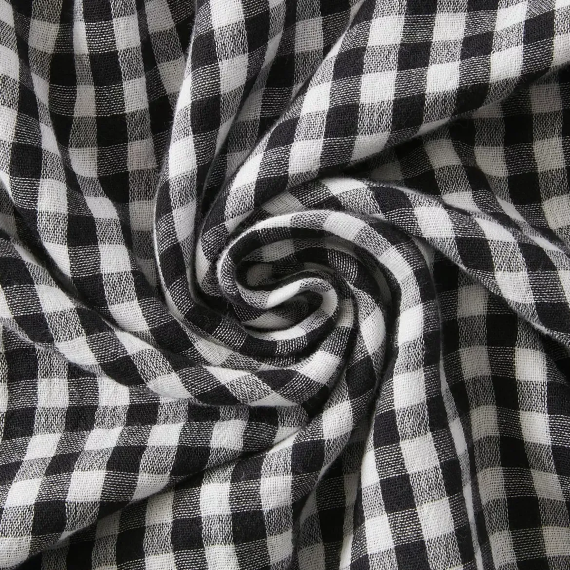 Cuscino rettangolare in garza di cotone (40 x 60 cm) Gaïa vichy Nero
