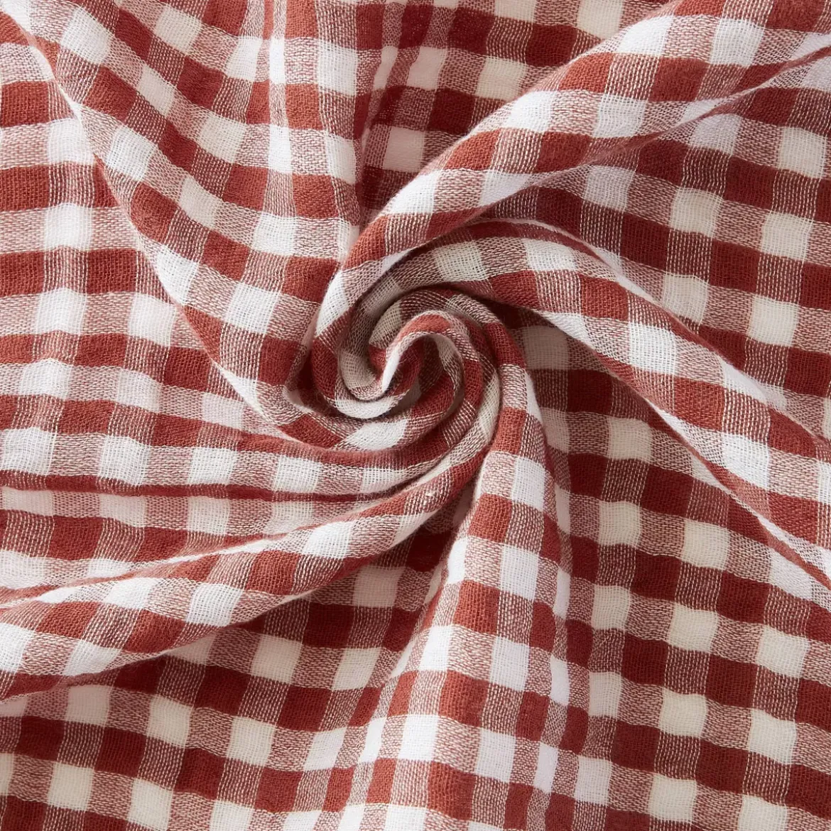 Cuscino rettangolare in garza di cotone (40 x 60 cm) Gaïa vichy Terracotta