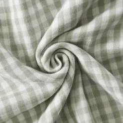 Cuscino rettangolare in garza di cotone (40 x 60 cm) Gaïa vichy Verde eucalipto