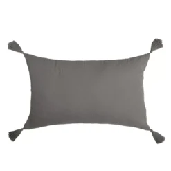 Cuscino rettangolare in garza di cotone (40 x 60 cm) Gaia Grigio granito