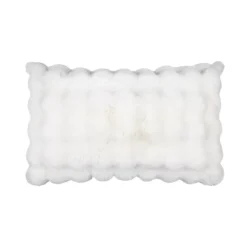 Cuscino rettangolare in pelliccia sintetica (50 x 80 cm) Nebraska Ecru