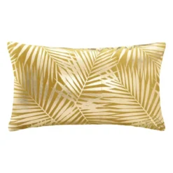 Cuscino rettangolare velluto Or Tropic Giallo ocra