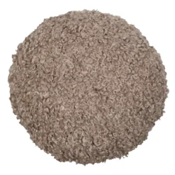 Cuscino rotondo bouclé (40 cm) Cosylife Tortora