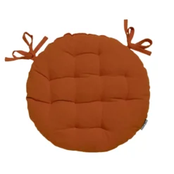 Cuscino rotondo di cotone per sedia (40 cm) Pixel Terracotta