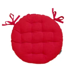 Cuscino rotondo in cotone per sedia (40 cm) Pixel Rosso