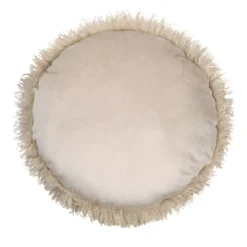 Cuscino rotondo in pelliccia sintetica (40 cm) Cosylife Beige