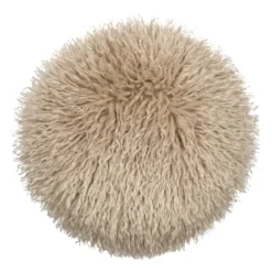 Cuscino rotondo in pelliccia sintetica (40 cm) Cosylife Beige