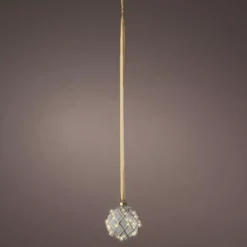 Decorazione da appendere luminosa a pile 30 LED (D14 cm) Vintage Oro/bianco caldo