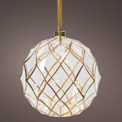 Decorazione da appendere luminosa a pile 40 LED (D20 cm) Vintage Oro/bianco caldo