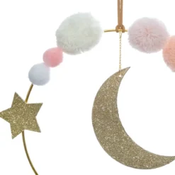 Decorazione da parete bambino in metallo (H21.5 cm) Luna Rosa