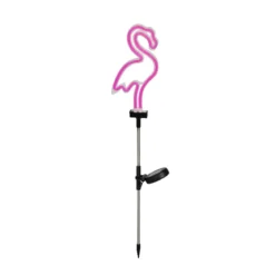 Decorazione luminosa Solare da infilare nel terreno (H74 cm) neon Fenicottero Rosa