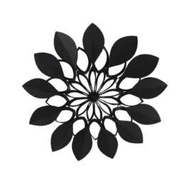 Decorazione murale in metallo (D91 cm) Fiore Nero e marrone