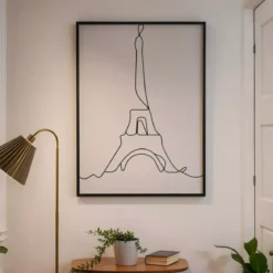 Decorazione murale in metallo (Alt 80 cm) Torre Eiffel Nero
