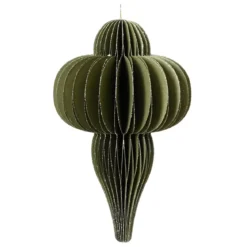 Decorazione natalizia da appendere in carta (H20 cm) con chiusura magnetica Verde rosmarino