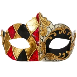 Decorazione natalizia da appendere (H9 cm) Carnevale di Venezia Dorato