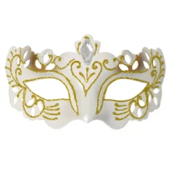 Decorazione natalizia da appendere (H10 cm) Maschera Bianca