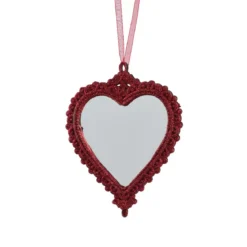 Decorazione natalizia sospesa (H14 cm) Cuore bohémien Rosso
