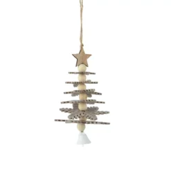 Decorazione natalizia sospesa in feltro (H17 cm) Albero incantato Grigio