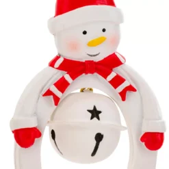 Decorazione natalizia sospesa in metallo (H10 cm) Campana e pupazzo di neve