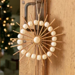 Decorazione natalizia sospesa in legno (D20 cm) Scandinavo Beige