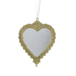 Decorazione natalizia sospesa (H14 cm) Cuore bohémien Oro