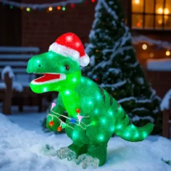 Dinosauro luminoso 80 LED (H47 cm) Rex Bianco Freddo