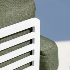 Divano da giardino in alluminio 3 posti Monte Carlo Bianco e verde rosmarino