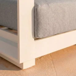 Divano da giardino in alluminio 3 posti Elba Bianco e grigio chiaro