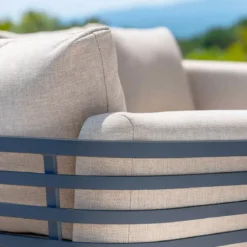 Divano da giardino in alluminio 3 posti Monte Carlo Grigio antracite e tortora