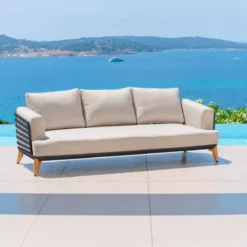 Divano da giardino in alluminio 3 posti Monte Carlo Grigio antracite e tortora