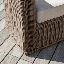 Divano da giardino in resina intrecciata 2 posti Calvi Seppia e tortora