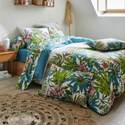 Federa cuscino a rullo cotone (L200 cm) Sumatra Pavone Multicolore