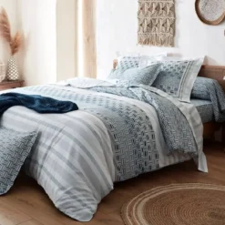 Federa cuscino a rullo cotone superiore (L200 cm) Diego Blu