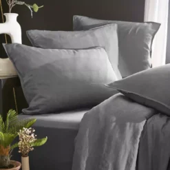 Federa cuscino a rullo lyocell Tencel™ lavata (27 x 185 cm) Olivia Granito Grigio