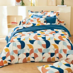 Federa cuscino a rullo percalle di cotone (L200 cm) Modulo Multicolore