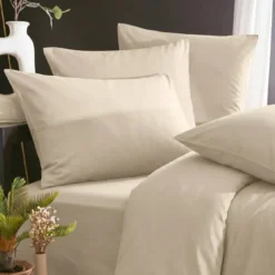 Federa cuscino letto quadrato lyocell Tencel™ lavato (80 x 80 cm) Olivia Beige pampa
