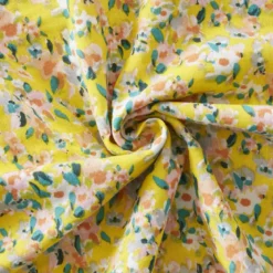 Federa cuscino letto quadrata in garza di cotone (60 x 60 cm) Abigaël Giallo