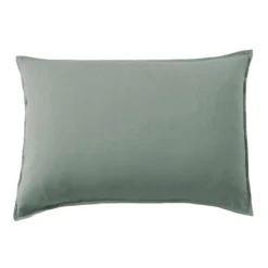 Federa cuscino letto rettangolare in lyocell Tencel™ lavato (50 x 80 cm) Olivia Verde eucalipto
