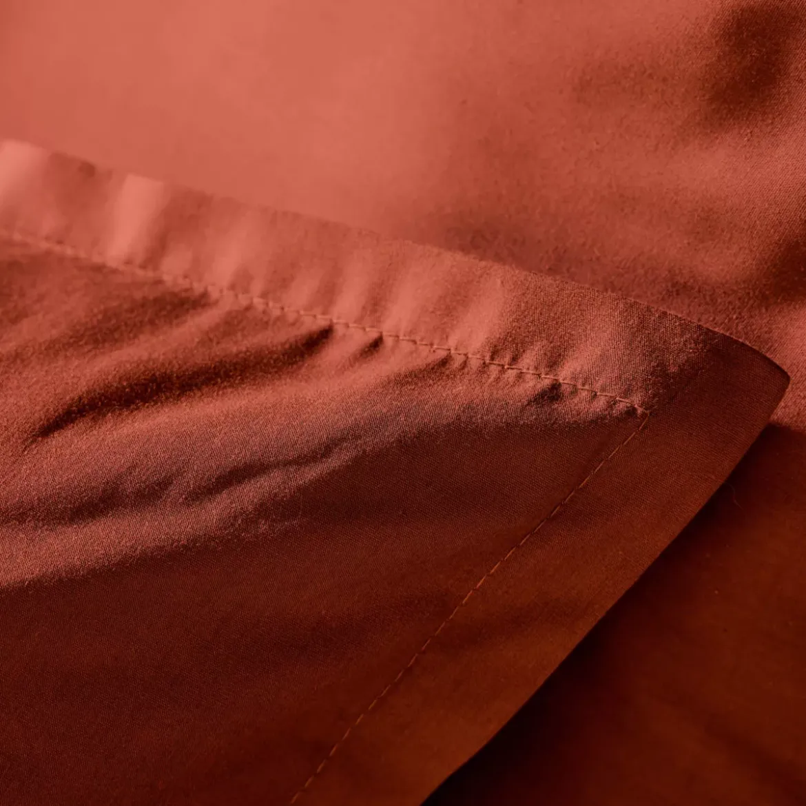 Federa cuscino quadrata percalle di cotone (65 cm) Cali Terracotta
