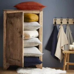 Federa per cuscino rettangolare flanella di cotone (50 x 70 cm) Nina Giallo ocra