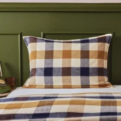 Federa per cuscino rettangolare flanella di cotone (50 x 70 cm) Nina quadri Multicolore