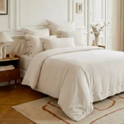 Federa quadrata in percalle di cotone (80 x 80 cm) Diane Beige