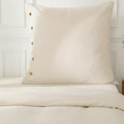 Federa quadrata in percalle di cotone (80 x 80 cm) Diane Beige