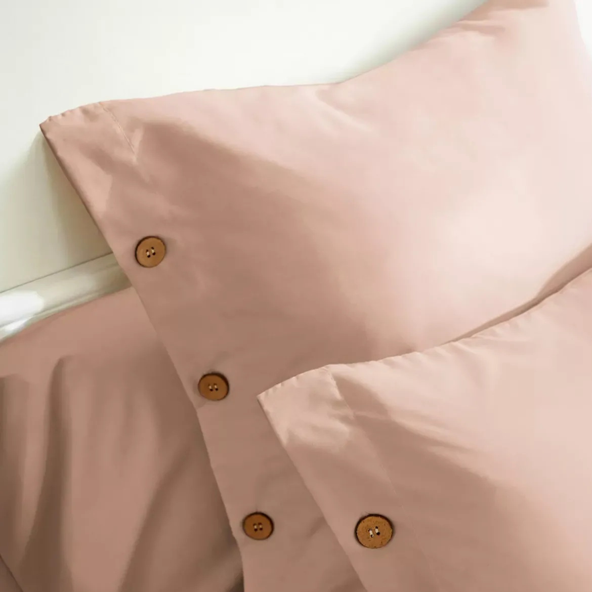 Federa quadrata in percalle di cotone (80 x 80 cm) Diane Rose Blush