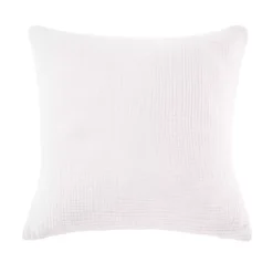 Federa quadrupla garza di cotone (80 x 80 cm) Victoria x Gaia Bianco Chantilly