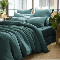 Federa rettangolare garza di cotone (50 x 70 cm) Gaïa Blu ottanio